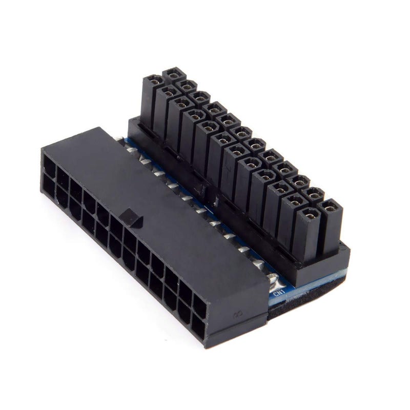 JSER ATX 24Pin Female to 24pin Male 90 Degree Power Adapter Compatible for Mainboard Motherboard Desktops PC Supply - Image 1